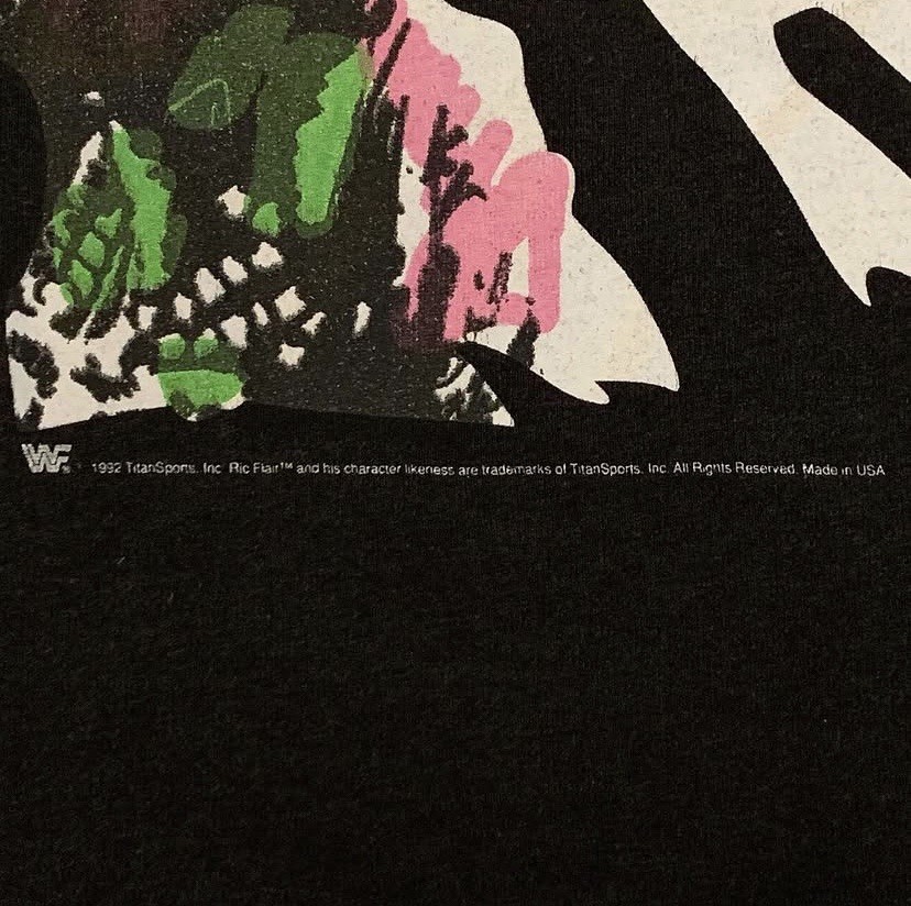 VINTAGE RIC FLAIR T-SHIRT 1992 WWF SIZE L VERY RARE VTG 90’S WRESTLING WCW WWE image 3