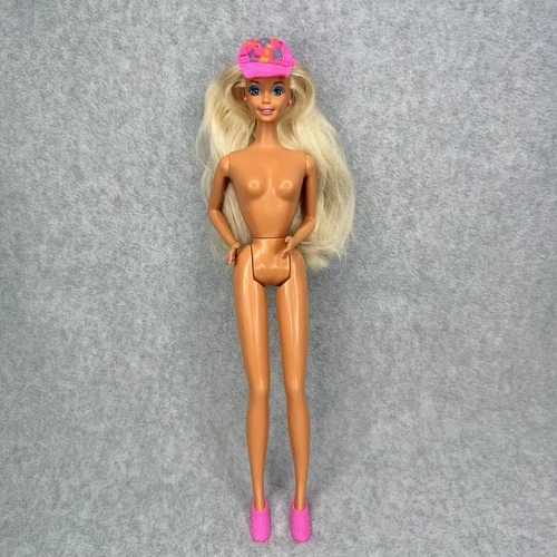 1992 Mattel Caboodles Barbie Doll Vintage Blonde Nude with Hat 90s 3157