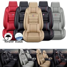 For Kia Leather Car Seat Covers 5-seats Front Rear Full Set Protectors Pad Mat
