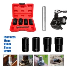5Pc Wheel Lug Nut Remover 1/2" Drive Twist Socket Kit Remove Damaged Locked Nut
