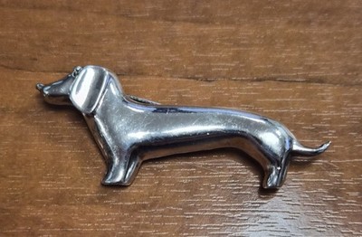 Vintage D Molina Mexico Taxco Dachshund Dog 925 Sterling Silver Pin / Brooch