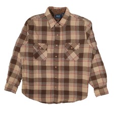 Vintage Sears Men's Large Acrylic Made in Taiwan Flannel Button Up Long Sleeve