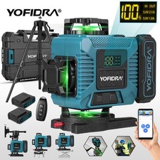 Niveau Laser Vert 16 Lignes Auto-nivelant 360° 4D Support Rotatif Avec 2 piles