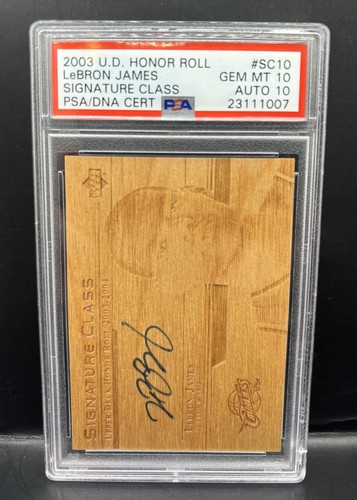LEBRON JAMES 2003-04 UD HONOR ROLL SIGNATURE CLASS ROOKIE AUTO PSA 10 10 Q7551