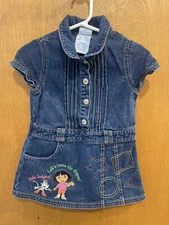 Nick Jr. Denim Dora Dress Size 2T Embroidered From 2007