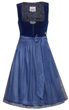 Dirndl Elisabeth 58cm Länge azurblau Trachtenmode Marjo Mididirndl Trachtenfest