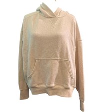 Aerie OFFLINE Sherpa Lined Pullover Hoodie Cream Oatmeal Classic Fit Size Large