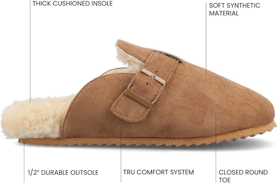 NiB Journee Women's Ardenn Slip On Buckle Slippers Brown Size L (9-10) $50 1C442 - Image 4 of 4