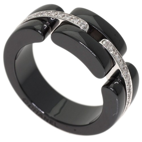 CHANEL  Ultra Diamond #48 Ring K18 White Gold Ceramic Ladies [Used]