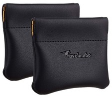 Travelambo Leather Squeeze Coin Purse Pouch Change Holder For Men Women 2 pcs