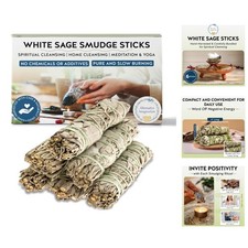 6-Pack of Pure California White Sage Smudge Sticks - Perfect for Home Cleansing