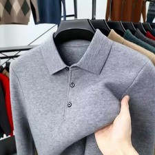 Herren Kaschmir Nerz Pullover Langarm Polo Herbst Winter warm Strickpullover
