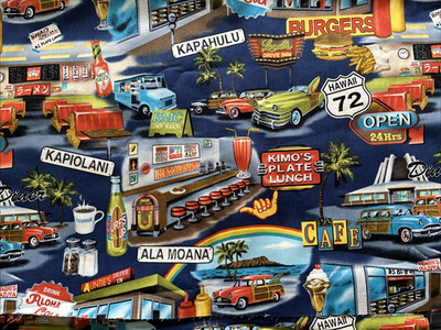 Trans-Pacific Textiles Fabric Hawaiian Diner-3 Yards