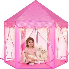 Tienda de campaña Sumbababy Princess Castle para niñas | Casa de juegos hexagonal de hadas con estrella