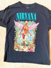 Nirvana T-Shirt In Utero Album Music Grunge Rock Band Angel Men's Large 2020