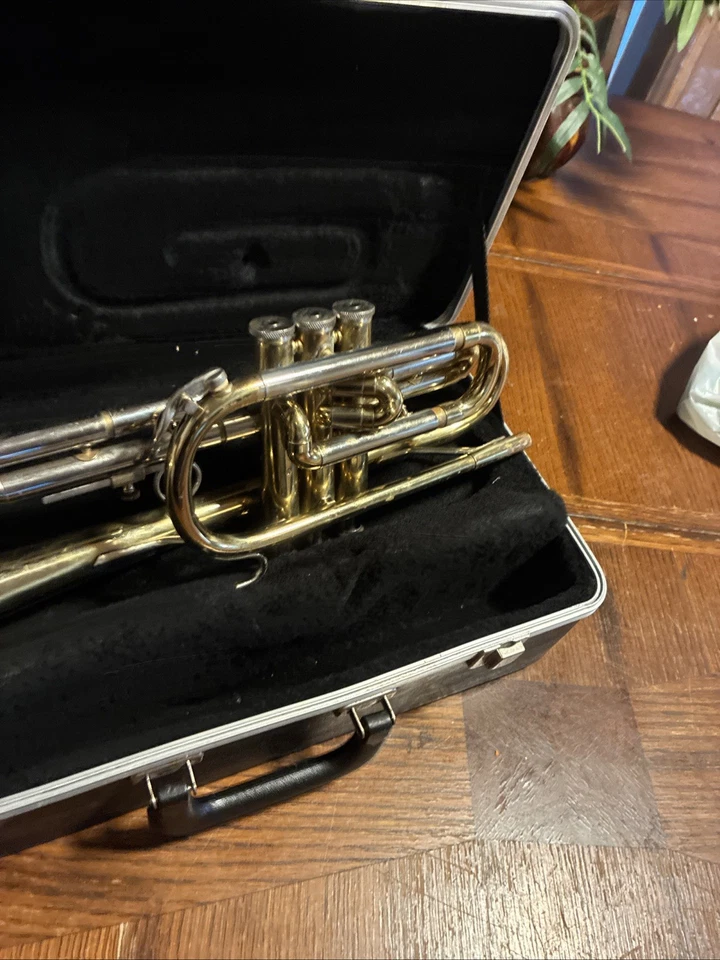 Trompeta Escolástica Bendición De Colección Elkhart Indiana EE. UU. con Estuche - Sin Boquilla Foto 3 de 4