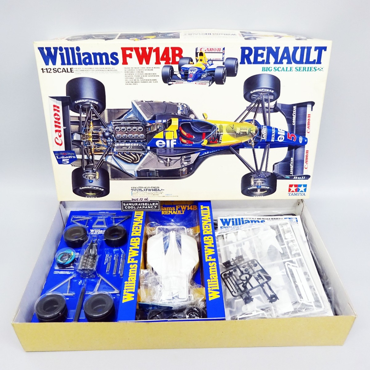 Tamiya Williams FW14B 1/12スケール Tamiya 1/12 Williams FW14B Renault #1992 World Champion Plastic
