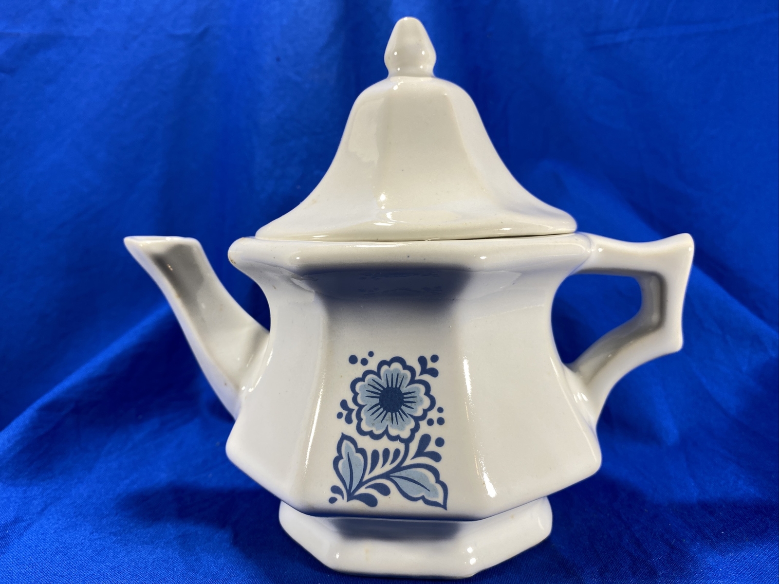 Vintage 1972 Avon China Teapot Perfumed Candle Holder In Original Box