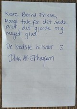 10665 Dina Al-Erhayem DEN Schauspielerin Autogramm Zettel