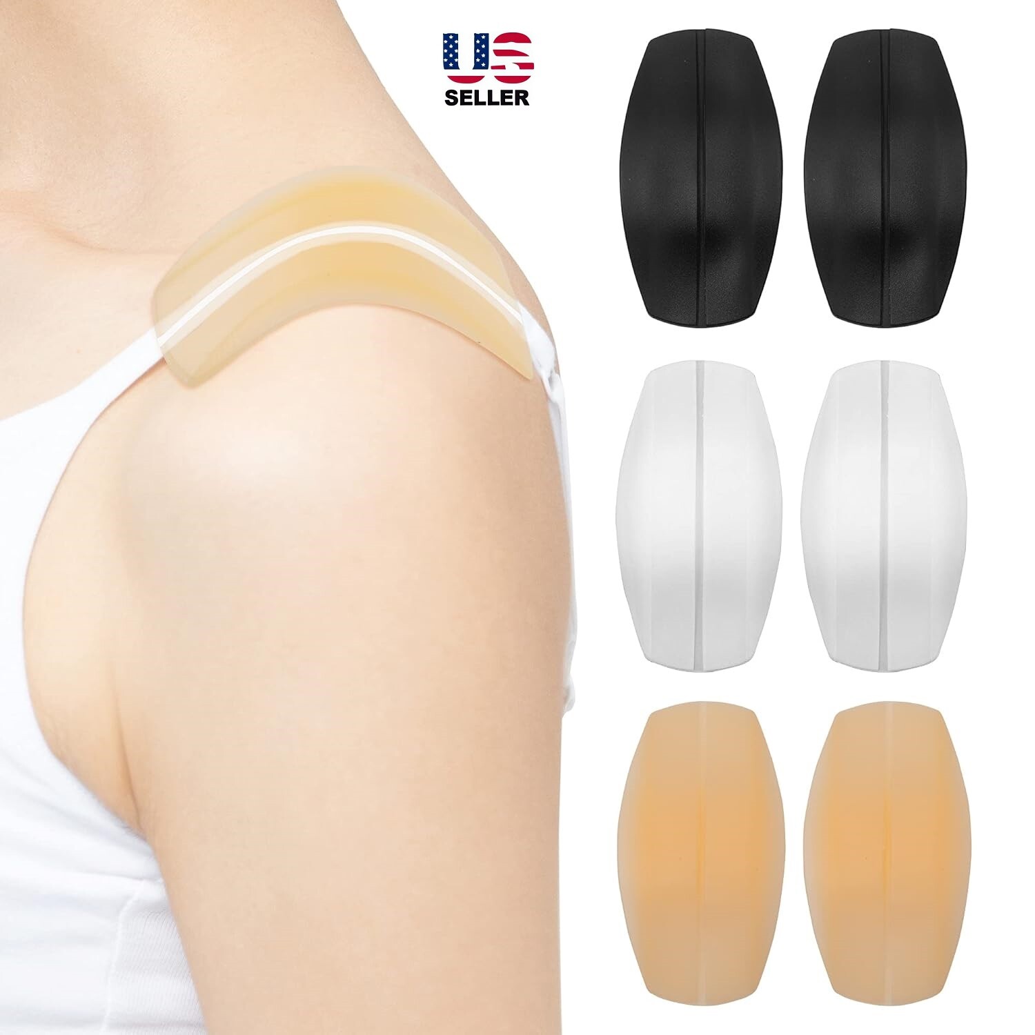 6Pairs Silicone Soft Bra Strap Cushions Pain Relief Non slip Holder Shoulder Pad
