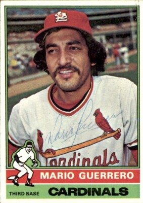 Mario Guerrero St Louis Cardinals 1976 Topps #499 Signed Baseball Card DECEASED