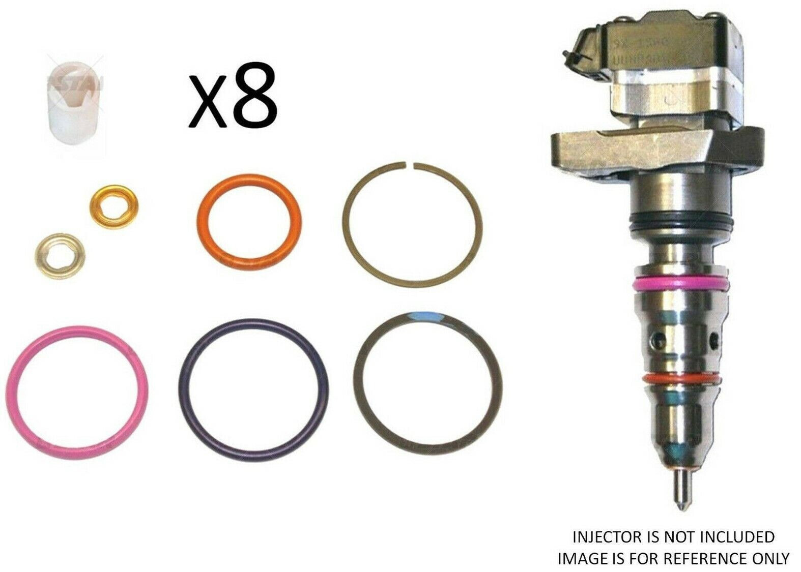 for 9403 7.3L Ford Powerstroke Diesel Injector ORing Kit Set of 8 eBay