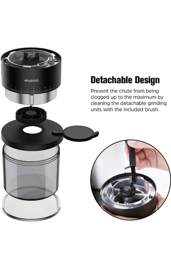 Conical Burr Coffee Grinder ENZOO Electric Coffee Bean Grinder with