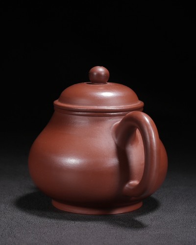Exquisita tetera china de arcilla Yixing Zisha hecha a mano (潘壶 底款:周桂珍) - Imagen 4 de 9