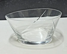 Carlo Moretti CARTOCCIO C81 Clear Glass Candy Nut Bowl Italian Triangle Shape