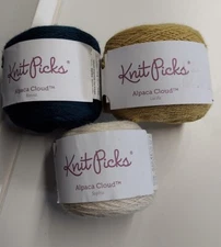 Knit Picks Yarn 50g each 100% Alpaca Lace (3 pack)