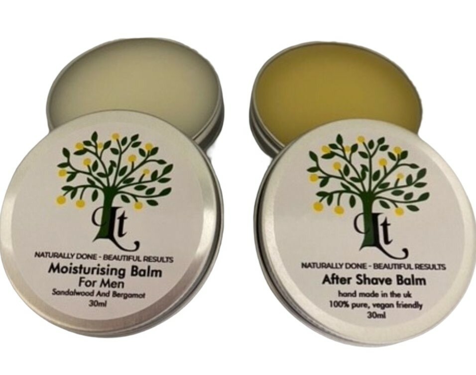 After Shave Balsam und energetisierende Feuchtigkeitscreme Set für Männer - 100% natürlich