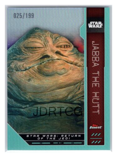 Star Wars 2023 Topps Finest Base FN-57 Jabba The Hutt Aqua Refractor 025/199 - Picture 1 of 2