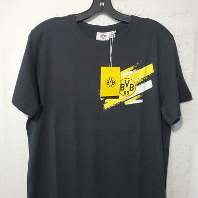 Borussia Dortmund Soccer BVB Shirt Men's Medium Black Short Sleeve NWT