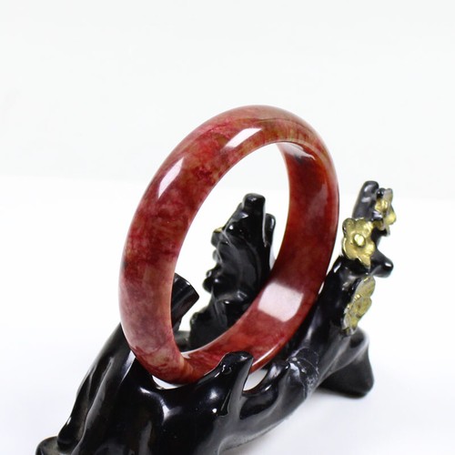 Bracciale 60mm Cinese 100% Natura Nuovo Rosso Marrone Giada Xiuyu Gemme J7541 - Foto 8 di 10