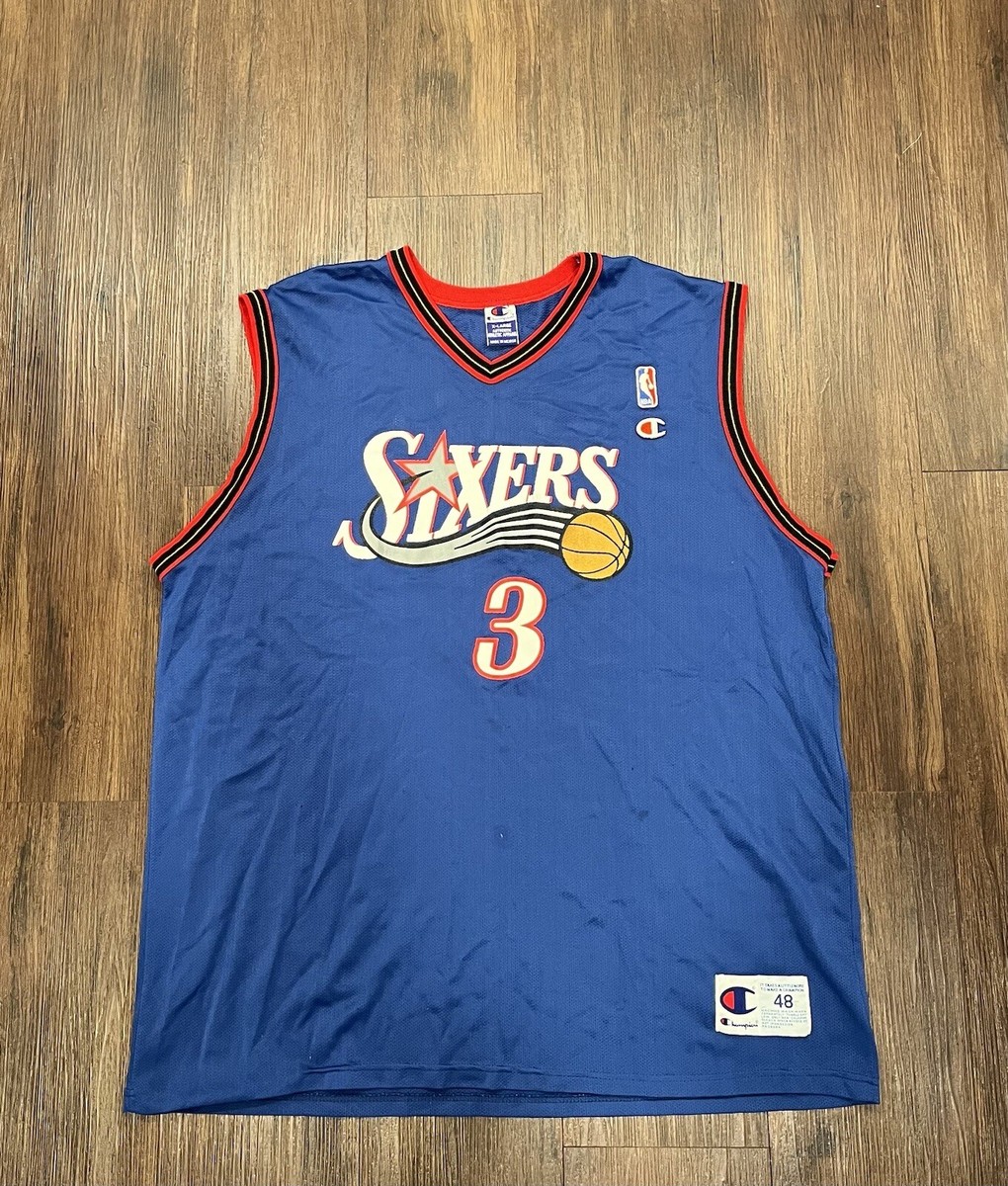 Vintage 90s Allen Iverson #3 Philadelphia 76ers Champion NBA