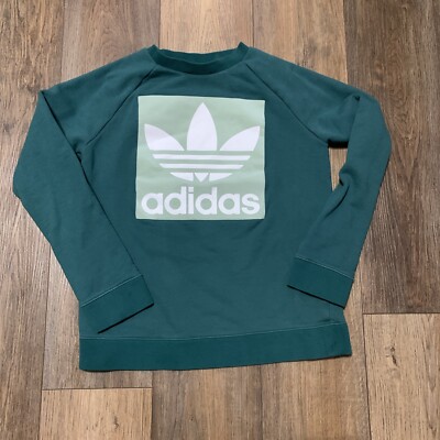Adidas Originals Sweatshirt Trefoil Crew Neck Noble Green M Big