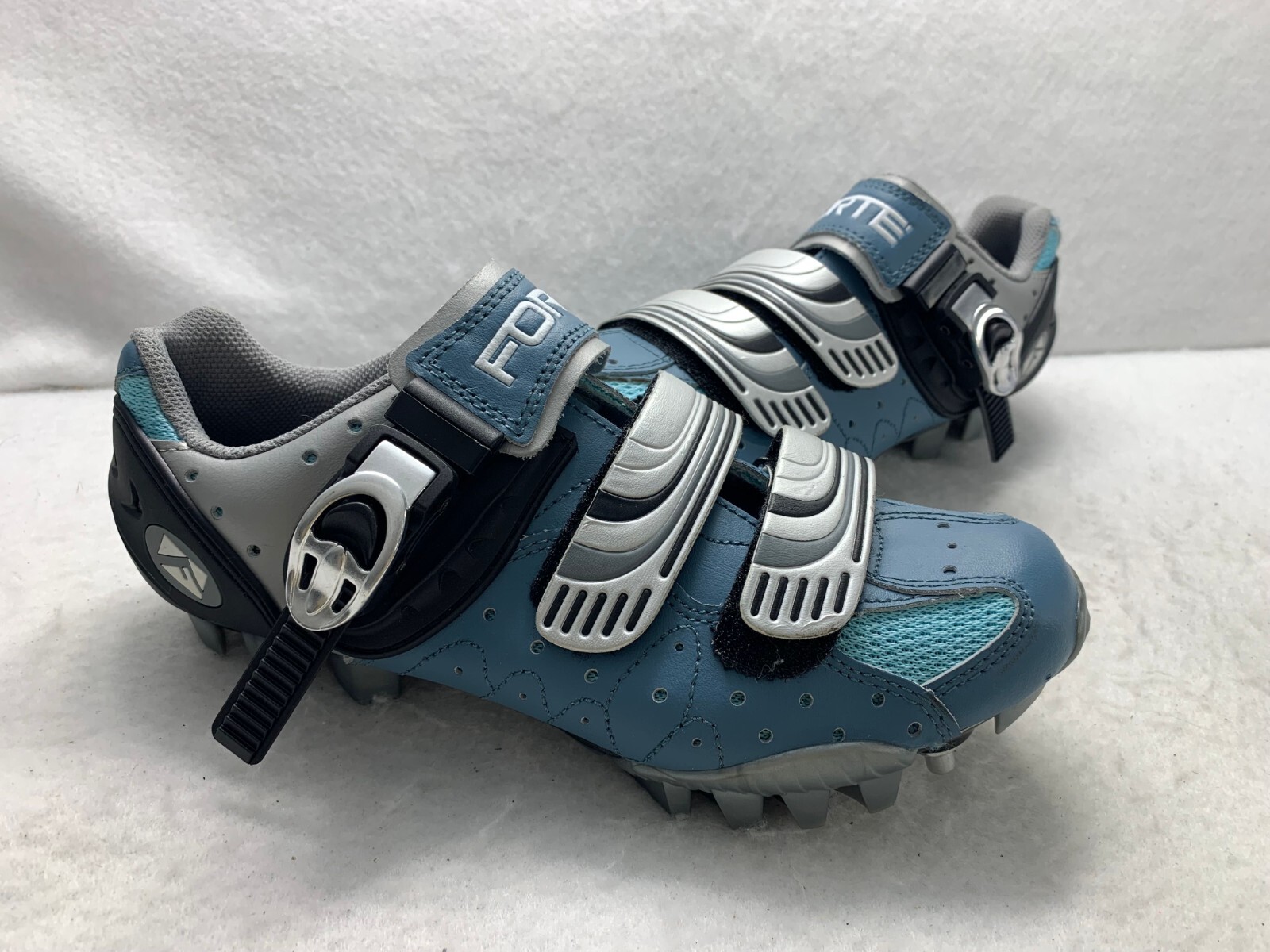 SAOLA Scarpe da ciclismo da mountain bike basse Forte A 08 da uomo 5 5 blu argento pelle