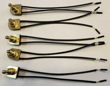 5 PACK PUSH BUTTON ON-OFF BRASS PLATED CANOPY SWITCHES 3/8" SHANK 30051JQ