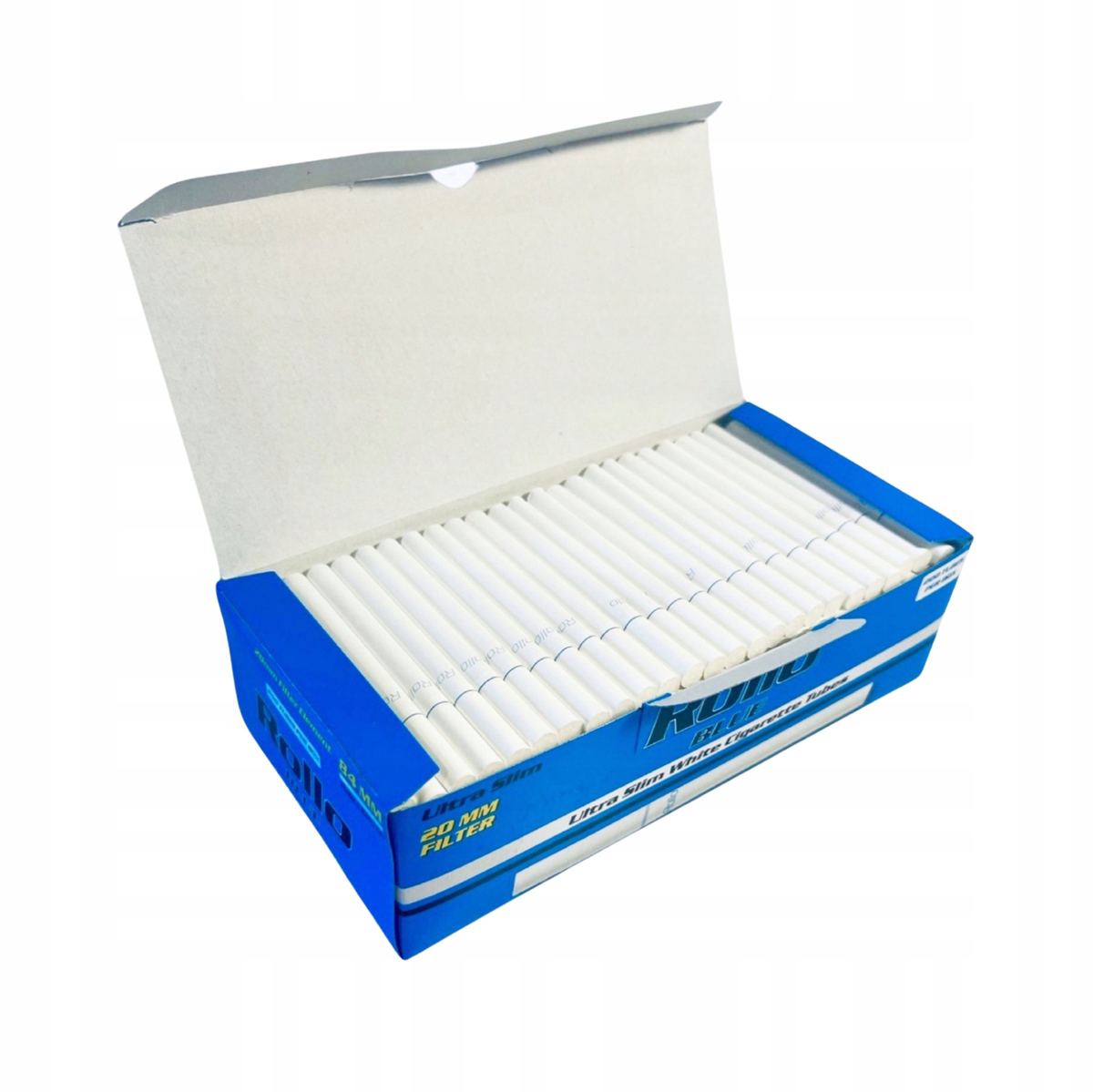 6.5 mm cigarette tubes Rollo BLUE Ultra Slim 6.5mm Empty Filter Tubes 20mm filter long 2x200  (400ct.)