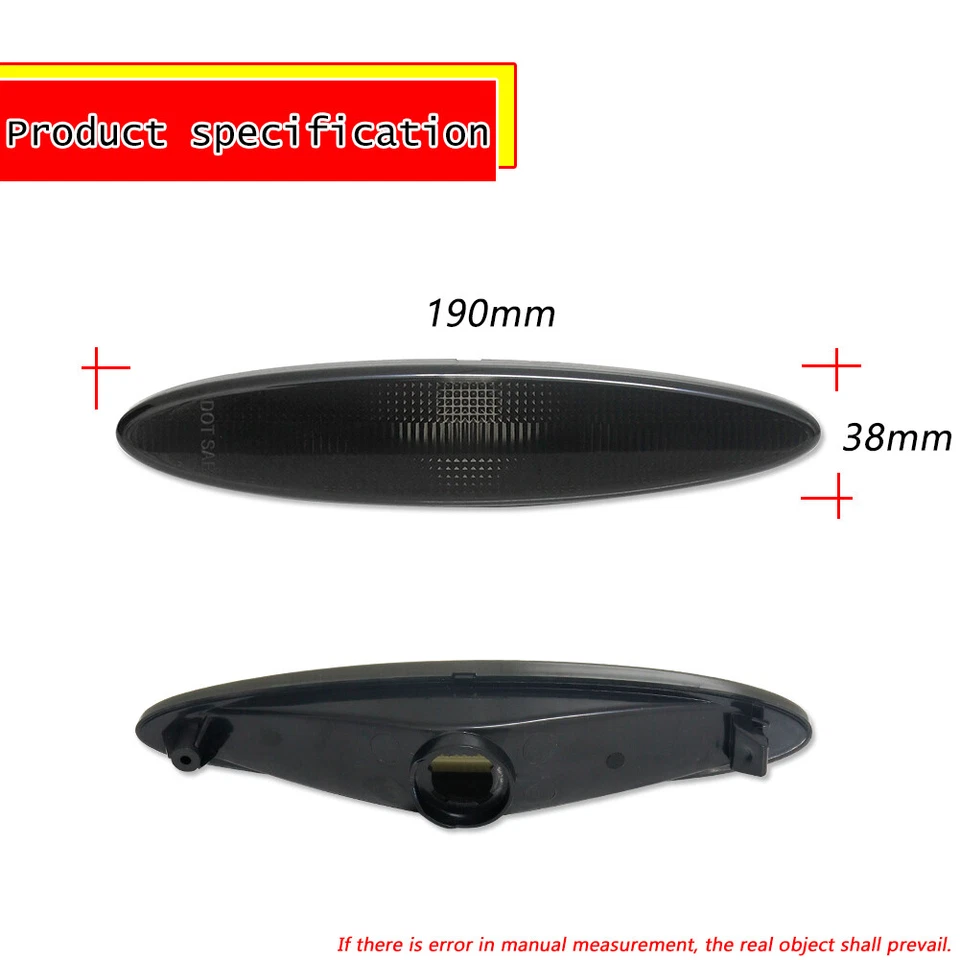 Luces de señalización laterales para parachoques delantero/trasero negro ahumado Lexus SC430 2002-2010 2 PIEZAS Foto 4 de 4