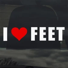 I Love Feet Vinyl Sticker Decal for Car Window Laptop & More