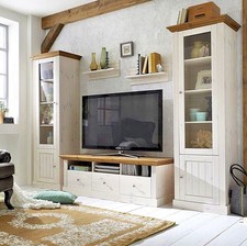 Wohnwand Monaco Anbauwand Kiefer Massiv Weiss White Wash Und Provence Gunstig Kaufen Ebay