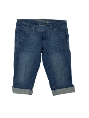 American Eagle Denim Pedal Pushers Womens Medium Wash Stretch Blue Size 2 Reg