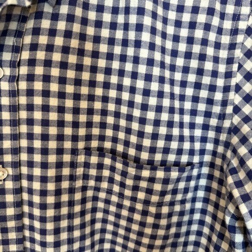 J. McLaughlin Shirt Trim Fit Plaid Check Mens XL Cotton Blue White Button Down - Picture 6 of 11