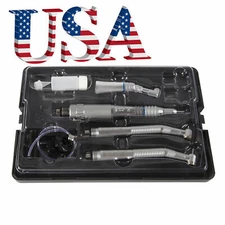 NSK Style Dental Low & High Speed Handpiece Contra Angle Kit Push 4-Hole KS2