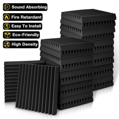 #ad #ad 24 48 96 Pack Acoustic Wall Panels Studio Sound Noise Proofing Insulation Foam $22.25