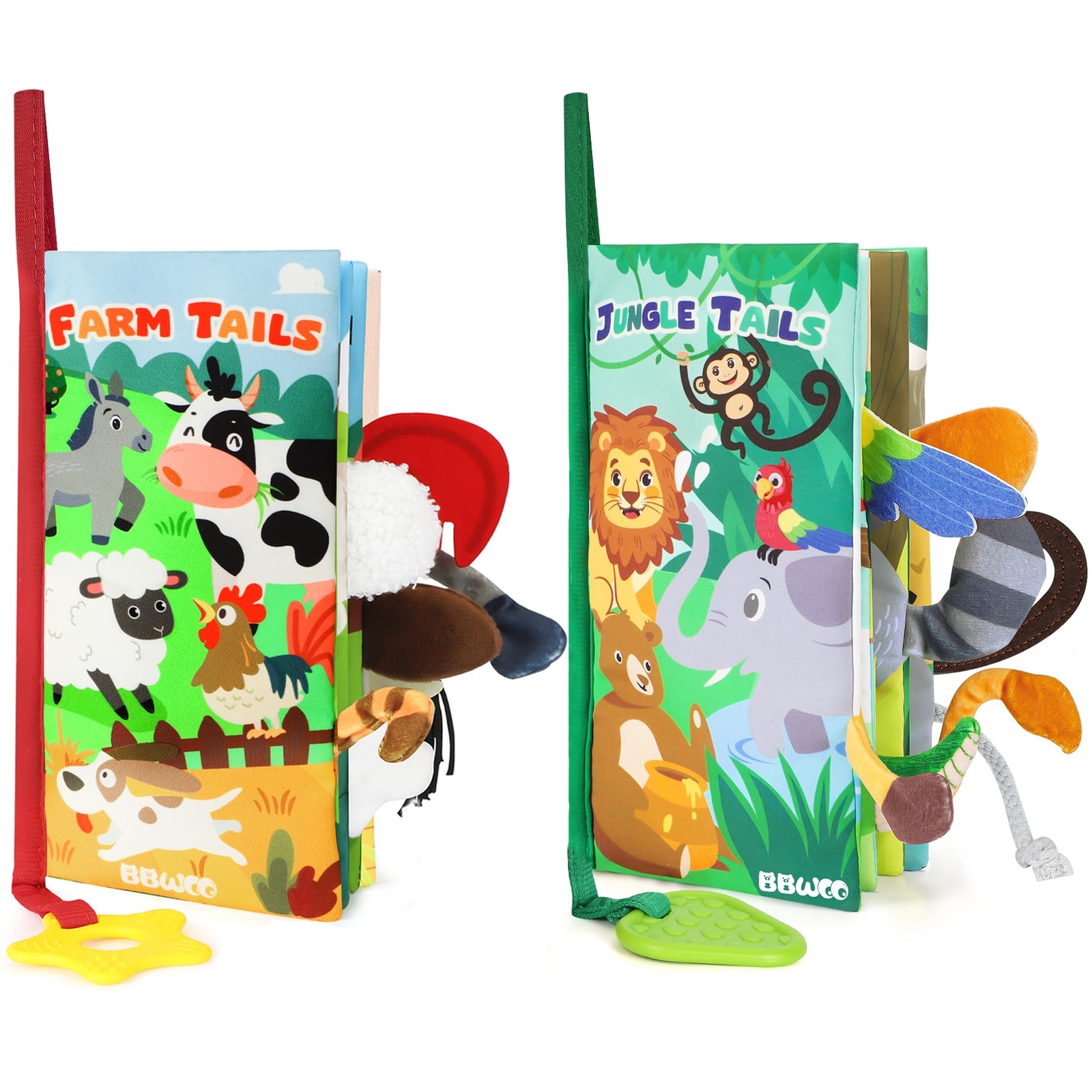 Baby Books 0-6 Months, 2PCS Baby Boys Girls Shower Gifts, Tummy Time Baby Toy...