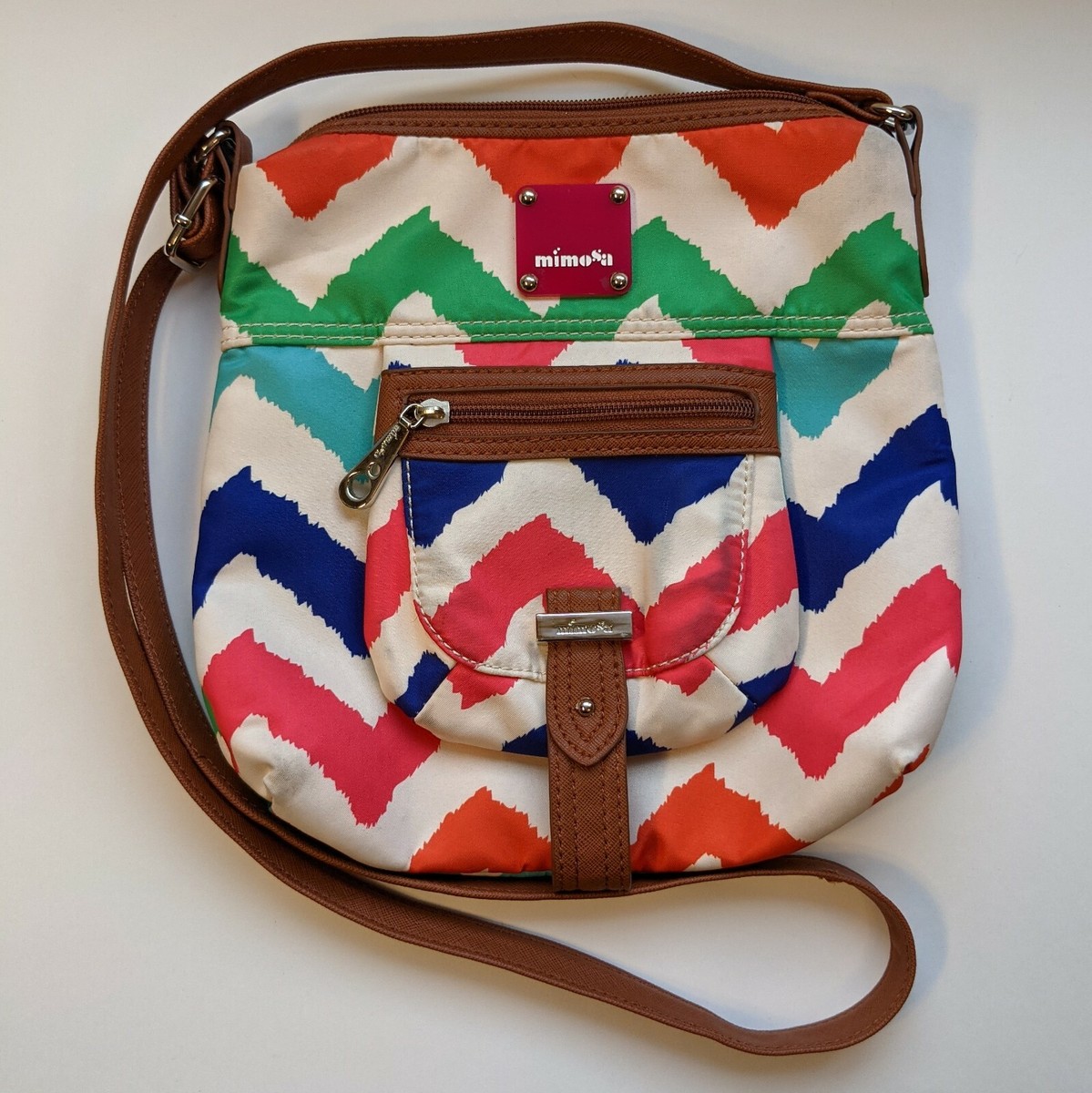 Mimosa Multicolor Crossbody Handbag Adjustable Strap Polyester