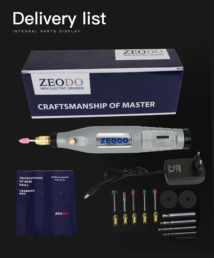 Zeodo ZD8000 Mini DIY Electric grinder Drill Set Speed Adjustable DC12V