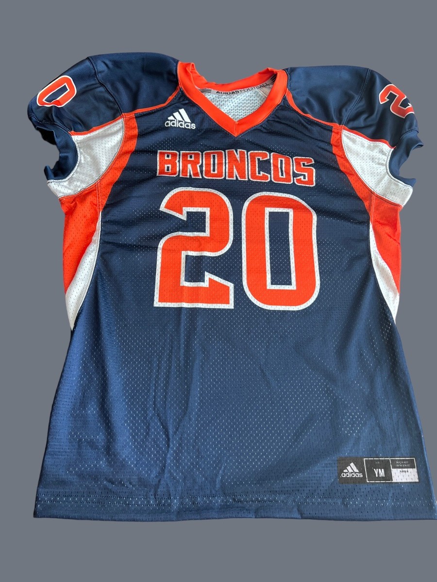 🏈NWOT Adidas Denver Broncos Jersey Navy# 20Mesh Youth SZ Practice On  Field